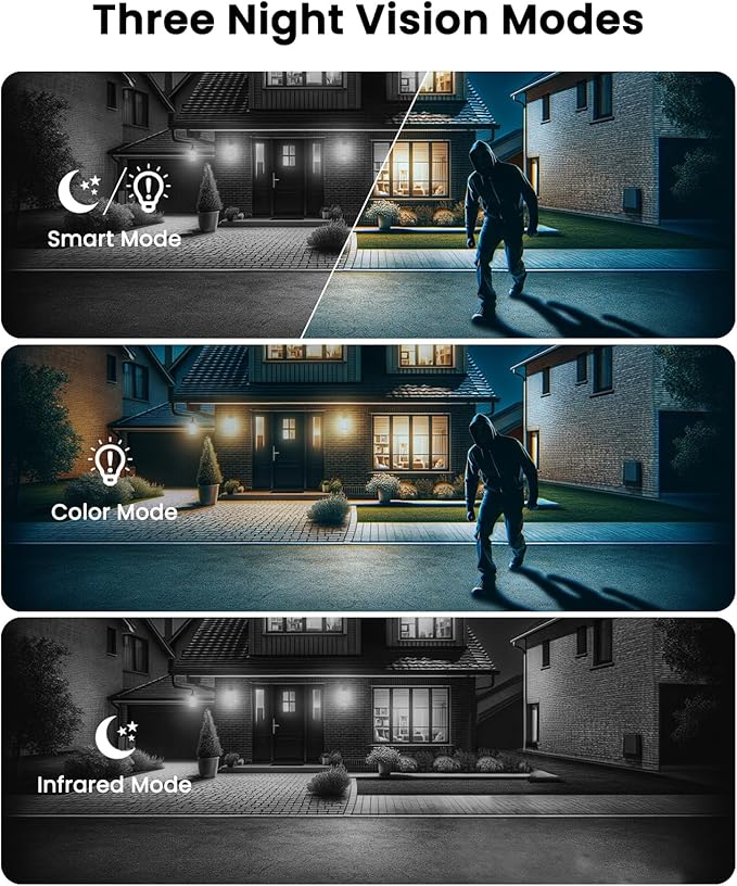 ANRAN 2K Solar Security Camera Wireless Outdoor, 2 Pack Battery-Powered WiFi Camera with 360° PTZ for Home Security, PIR Motion Detection, 3MP Color Night Vision, Two-Way Audio, Alexa Compatible