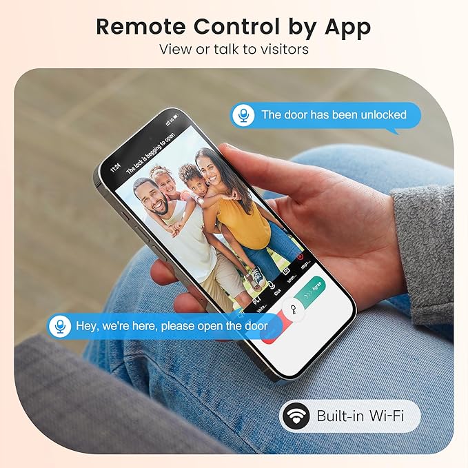 Keyless Entry Door Lock with Camera Electronic Smart Lock Fingerprint Keypad Deadbolt with Code, App Remote Control, Auto Unlock, Wi-Fi Connected, Doorbell for Front Door