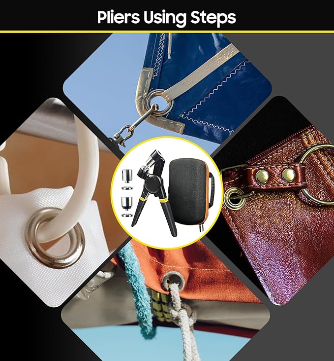 Grommet Tool Kit 1/2 1/4 3/8 Multi-Size Hole Punch, 600 Pcs Heavy Duty Grommets Tool Kit, Eyelets and Grommets for Tarps, Fabric Rings, Leather, Tents, Vinyl, Canvas and so on