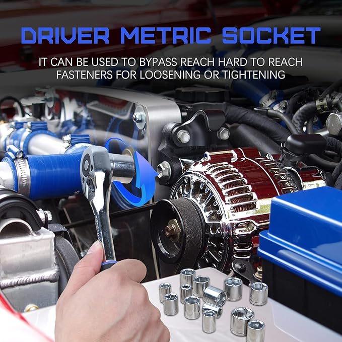 jar-owl 146-Piece Mixed Tool Set, Drive Socket Set, Auto Repair Tool Kit with Plastic Toolbox Storage Case