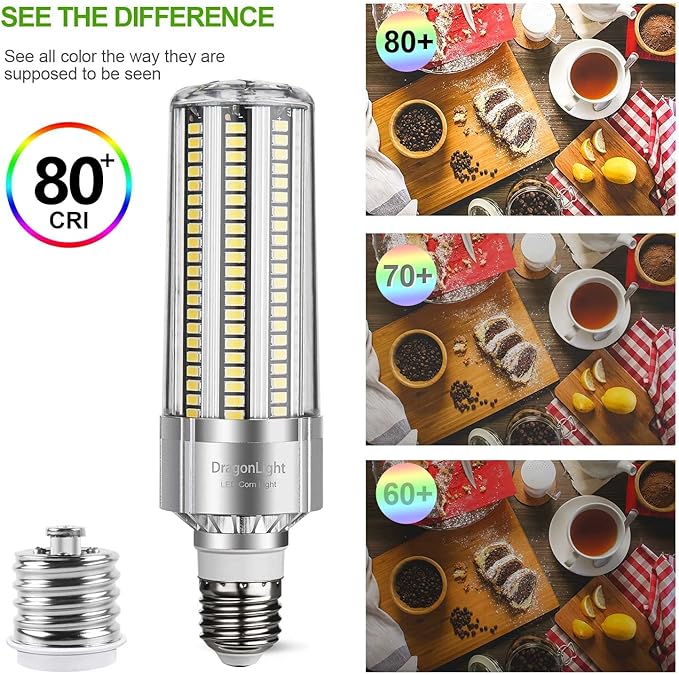 DragonLight 50W Corn LED Light Bulb (350 Watt Equivalent) E26/E39 Large Mogul Base LED Lamp 6000K Daylight 6,000 LM