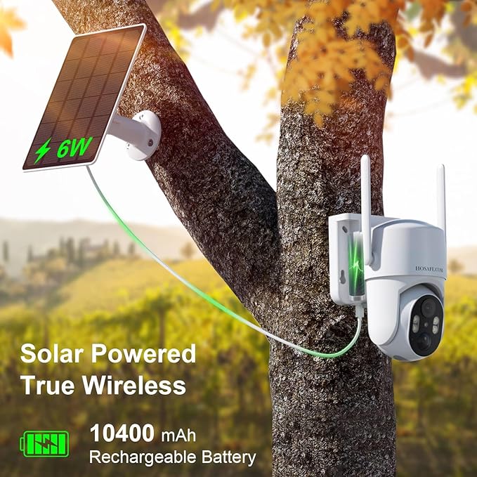 4G LTE Cellular Security Camera No Internet Needed, Solar No wifi Security Camera Outdoor Wireless With SIM Card Jobsite, 2K Color Night Version, 360 Live View, Motion Detection, 2-Way Audio, 2 Packs