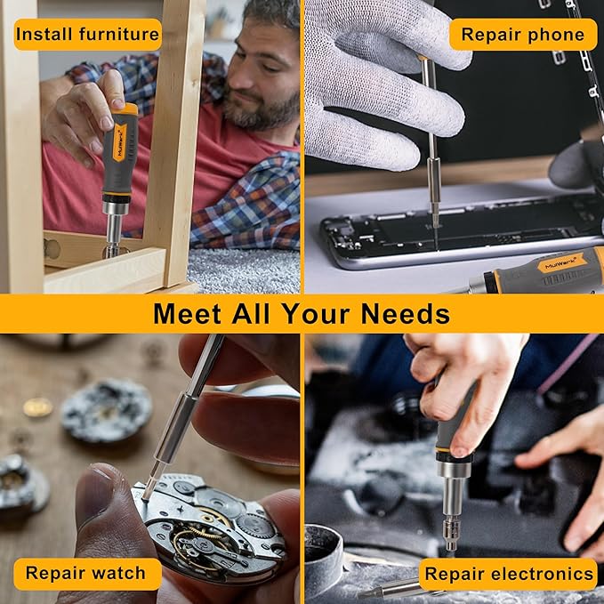 MULWARK Screwdriver Bit Set & Socket Kit, 77-Pieces Ratcheting Screwdriver Set with Case, 77 in 1 Multi Bit Screw Driver for Home DIY, Electronics, Car Emergency and Garage