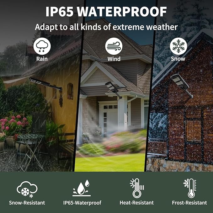 Solar Street Lights Outdoor, 6500K LED, Waterproof IP65, Motion Sensor, Dusk to Dawn, Easy Install for Yard, Driveway, Garden, with Anti Broken Remote Control Mounting Bracket, 1 Pack