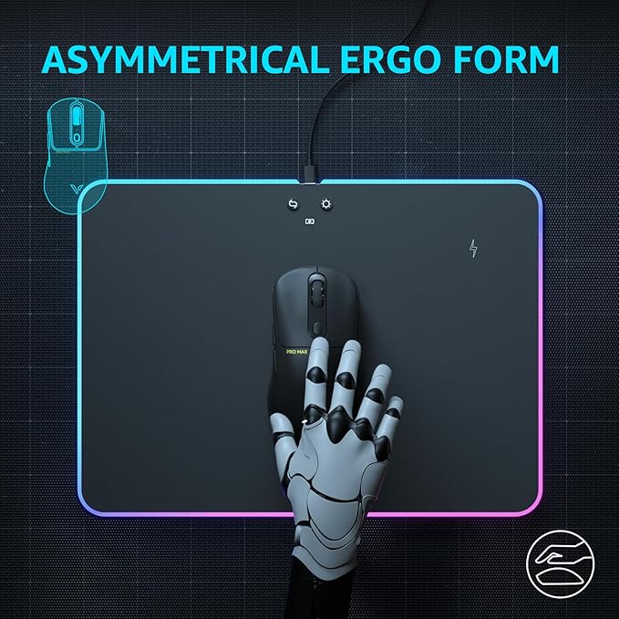 Rapoo VT3PRO MAX Wireless Gaming Mouse, 59g Superlight, 8KHz Polling, PAW 3950 Ultimate Optical Sensor, 30K Independent X/Y DPI, 1+8 Programmable Buttons, 200H Battery Life, Classic Shape, PC, Black