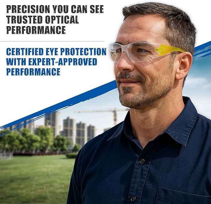Work Safety Glasses For Men | Ansi Z87 Certified Safety Goggles For Shooting Range | Anti-Scratch Outdoor Glass