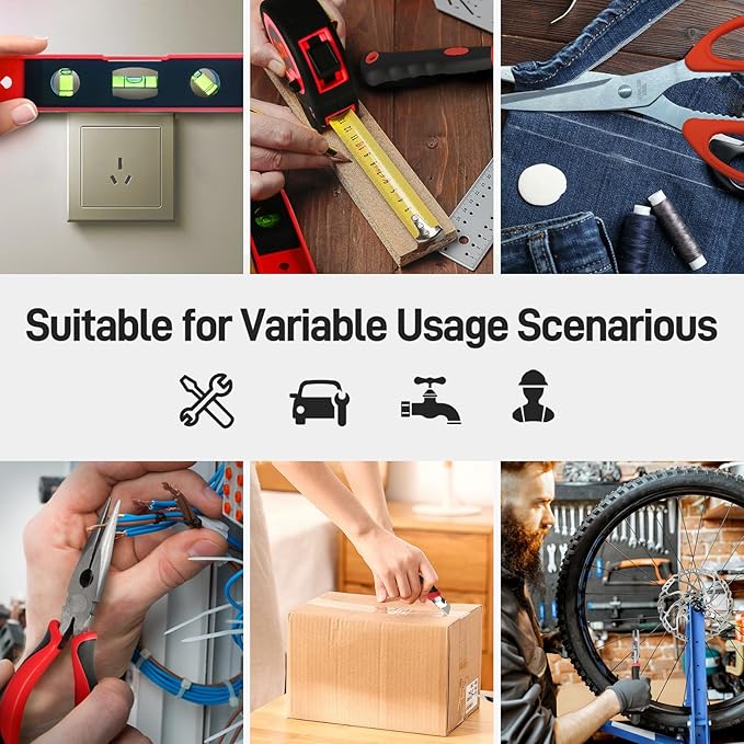 COMOWARE 218 Pcs Home Tool Kit - Basic Household Hand Tool Set, Truck Tool Kit Socket Wrench Combination Tool Set for Home with Plastic Toolbox Storage Case, Rv tool set，Red