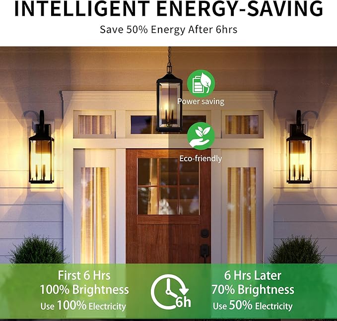 Dimmable Dusk to Dawn Light Bulbs Outdoor, Automatic Light Sensing Bulb, 1000LM, 75W Equivalent, Soft White 2700K, LED 12W, A19 E26 Base, 2-Pack, HQ-H030