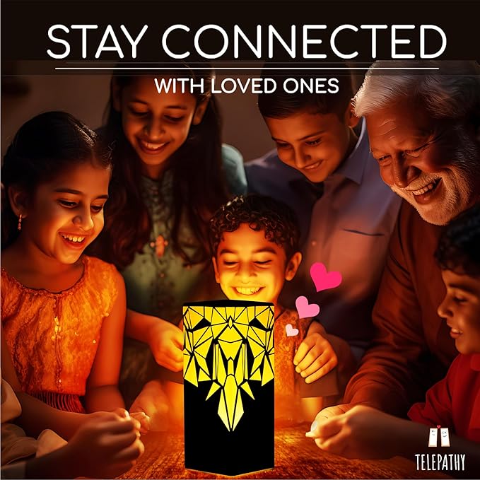 Telepathy® Long Distance Friendship Lamp® - Raining Diamonds Design | Wi-fi Touch Lamp LED Lights for family members who stays apart | Friendship Day Gifts (Set of 5)