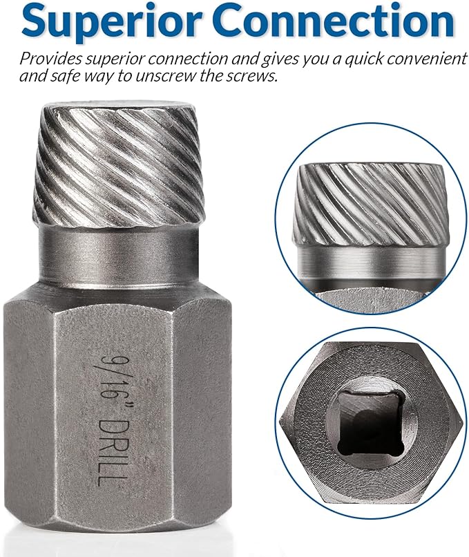 27PCS Screw Extractor Set, Easy Out Bolt Extractor kit with 3/8" Inch Drive Hex-Head, Multi-Spline Rounded Bolt Remover tool for Removing Damaged Studs, Bolts, Screws