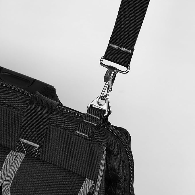Heavy-Duty Tool Bag with 16 Pockets, 16-Inch Waterproof Tool Organizer with Reinforced Base, Adjustable Shoulder Strap, Ideal for Electricians, Carpenters, DIY Projects, Father's Day Birthday Gift