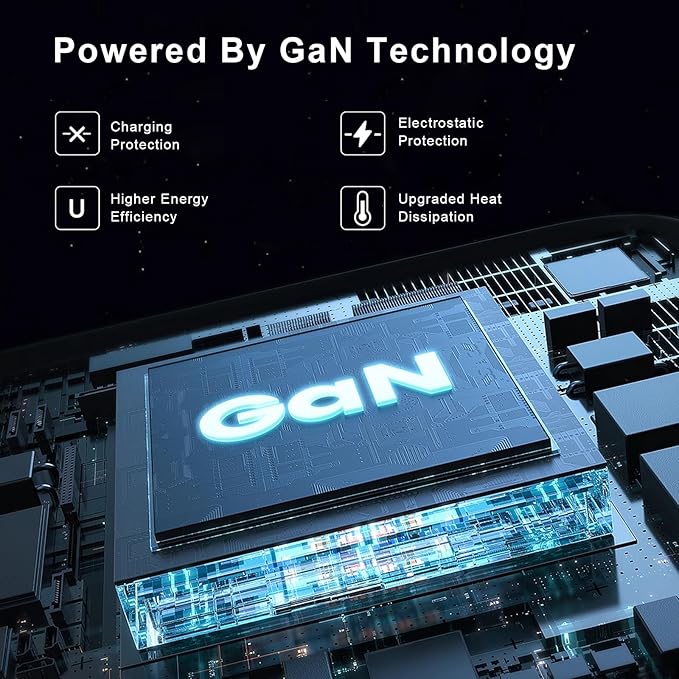 DCV 65W USB C Charger with 6.6ft C to C Cable, GaN 3-Port Fast Charging Block with LED Digital Display, PD/PPS/QC 3.0 Foldable Wall Charger for Laptops, MacBook, iPhone 15, Galaxy S23/S22, Note 20/10