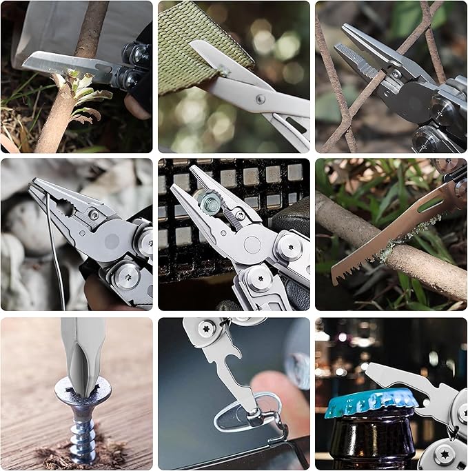 17-In-1 Multitool, Gifts for Men Dad Him Multi Tool Pliers, EDC Multi-Tool Kits, Stocking Stuffers Pocket Knife Gadgets for Camping Hiking Surviving Fishing Hunting