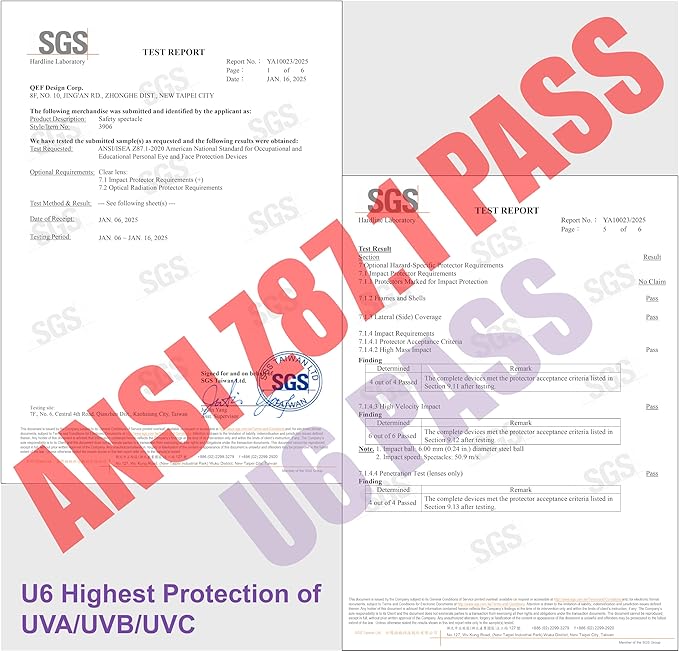 HUNTERSKY ANSI Z87 Anti Fog Lab Safety Glasses Fit Over Eyeglasses Up to 1.88 inch 100% UV Protective Goggles