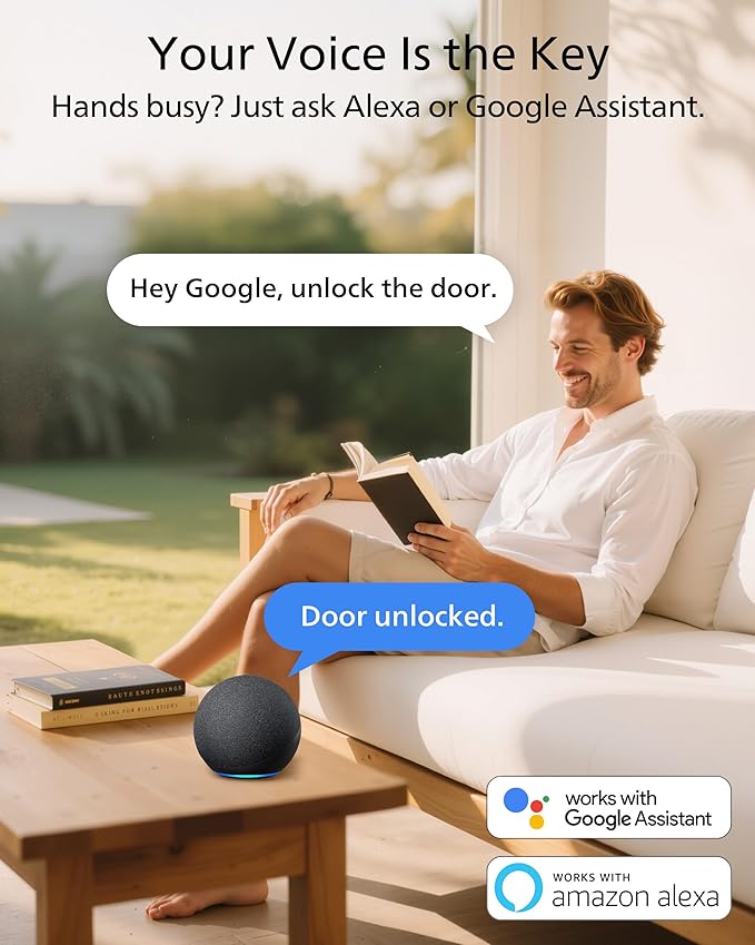 Philips Wi-Fi Smart Deadbolt Lock with Handle Set, Keyless Entry Door Lock for Front Door, Built-in WiFi, Compatible with Alexa & Google Assistant, Auto Locking