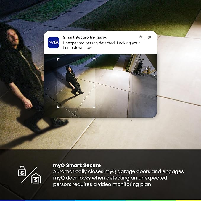 CHAMBERLAIN myQ Outdoor Battery Camera | 2K Camera, Color Night Vision, Spotlight, Motion Alerts, Live View with Two-Way Talk, Wireless, Weather-Resistant, Outdoor, White