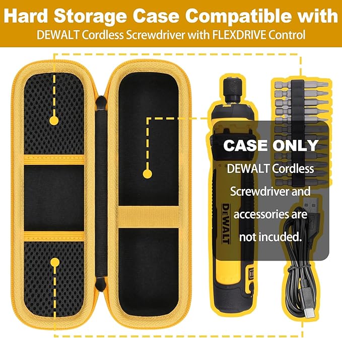 khanka for DEWALT Cordless Screwdriver (DWHT66719) Hard Storage Case,Case Only