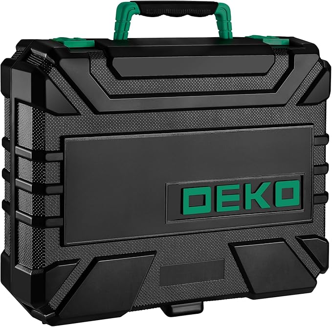 Tool Kit: 8V Cordless Drill, Home Toolbox with storage case, Hand Tool set for Home Repairs 126 Piece, Green