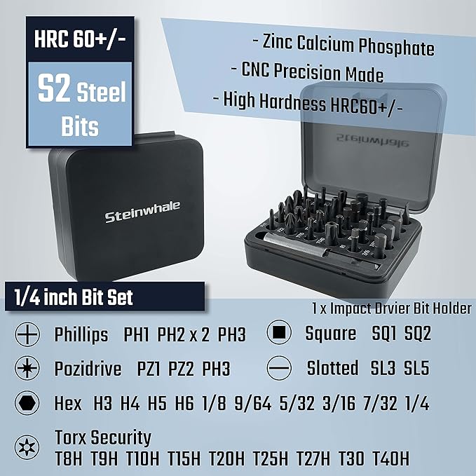 32 in 1 Ratchet Screwdriver Set with Push-Eject Extension Rod, 48-Tooth Gear Ratchet, Antislip Soft Handle, Magnetic Bit Holder, 30pcs S2 Steel Bits, Excellent Handling and Versatile Use