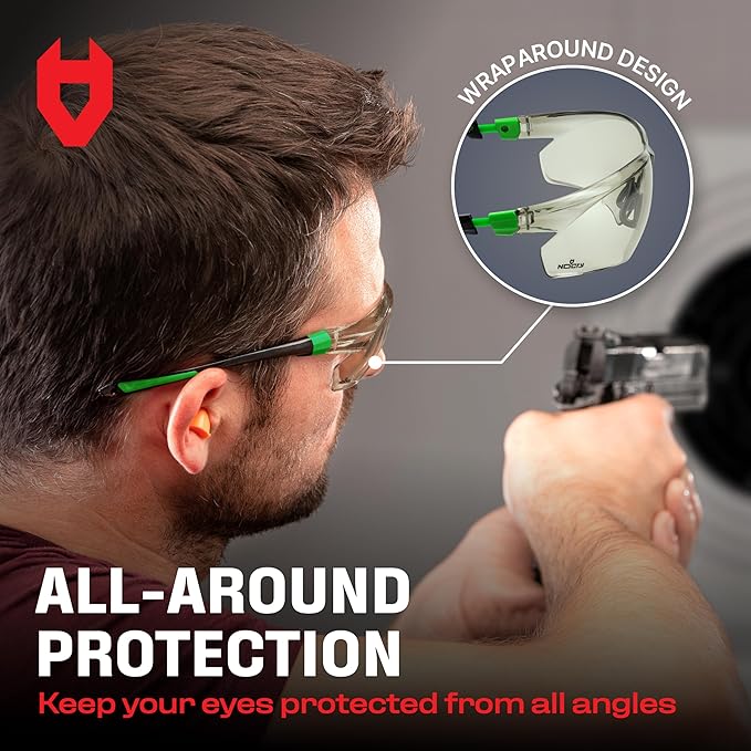 NoCry Lightly Tinted Anti Fog Safety Glasses for Men or Women with Scratch-Resistant Lenses - ANSI Z87.1 Certified with 100% UV Protection - Adjustable Temples and Nose Pad - Wraparound Design