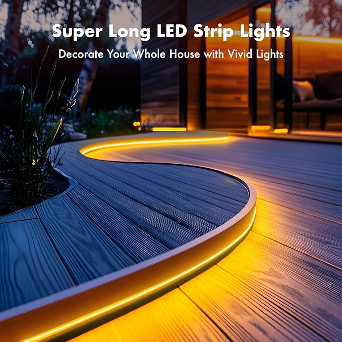 Neon Rope Lights, 19.68FT RGB Led Strip Lights, Waterproof IP67, DIY Design, Music Sync, 24 Keys Remote Control, Multiple Modes, for Living Room, Bedroom, Holiday Decoration