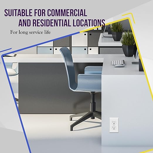 ENERLITES 20 Pack Duplex Receptacle Outlet, Tamper-Resistant Electrical Wall Outlets, Residential Grade, 3-Wire, Self-Grounding, 2-Pole,15A 125V, UL Listed, 61580-TR-W-20PCS, White