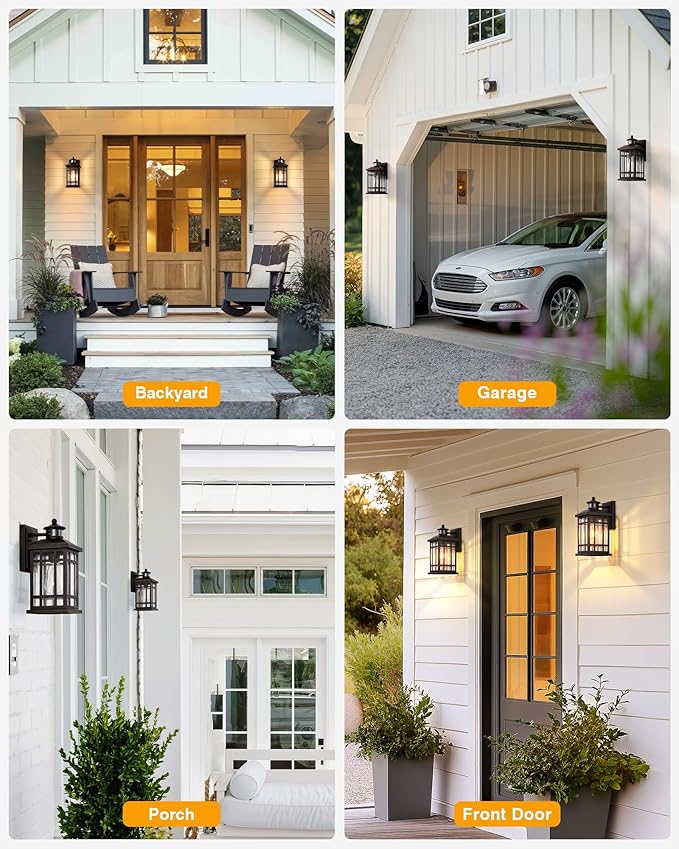 Motion Sensor Outdoor Wall Light, Oil Rubbed Bronze Dawn to Dusk Outdoor Light Fixture, Aluminium Anti-Rust Porch Lights Wall Mount, Outside Lights for House Garage Patio Entry Front Door