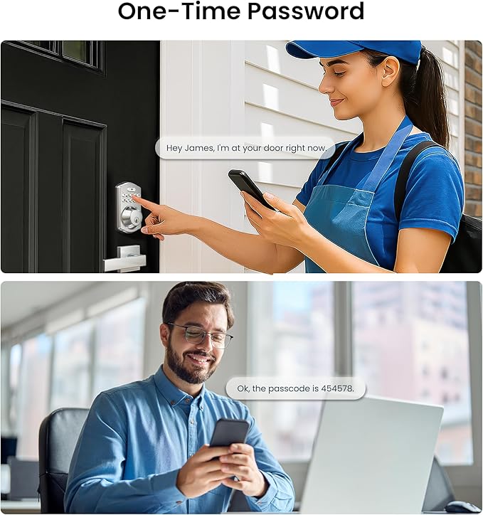 Veise Fingerprint Door Lock, Keyless Entry, Auto Lock, Electronic Keypad Deadbolt for Front Door, Biometric, Anti-Peeking Password, Easy Install, Satin Nickel