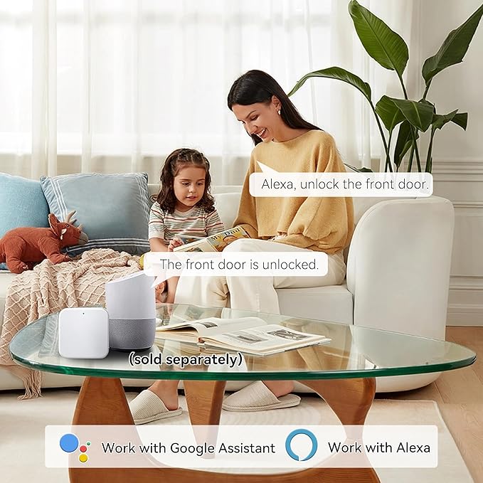 Keyless Entry Door Lock with Handle Set,Smart Front Door Lock with Keypad Set,Keyless Entry Digital Deadbolt,Smart Deadbolt with Auto Lock,App Control, Matte Black