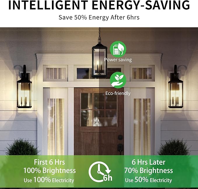 Dimmable Dusk to Dawn Light Bulbs Outdoor, Automatic Light Sensing Bulb, 1000LM, 75W Equivalent, Daylight, LED 12W, A19 E26 Base, 2 Pack, HQ-H029