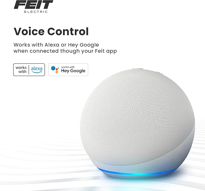 Feit Electric A19 Smart LED Light Bulb, 60W Equivalent, Dimmable, RGBW Color Changing, Alexa & Google Home Compatible, 2.4GHz Wi-Fi Enabled, 800 Lumens, 25,000-Hour Lifetime, OM60/RGBW/CA/AG/6, 6-Pack