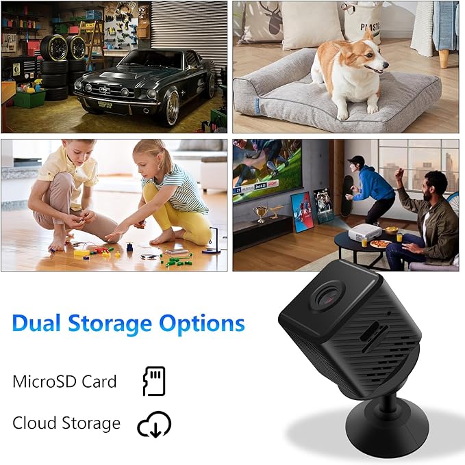 Mini Security Camera, 1080P HD Home Wireless Small Camera, Indoor WiFi Nanny Cam with Motion Detection and Night Vision, 150° Wide View, App Alerts, Cloud & SD Storage, Camer for Kids, Elders, Pet