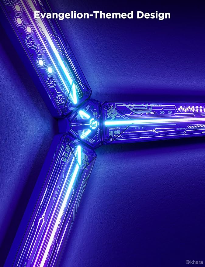 Govee x Evangelion Gaming Wall Light, RGBIC Glide Wall Light, Work with Matter, Alexa and Google Assistant, DIY Customized LED Wall Lighting Effects and Shapes,Gaming Light Bar for Gaming Room