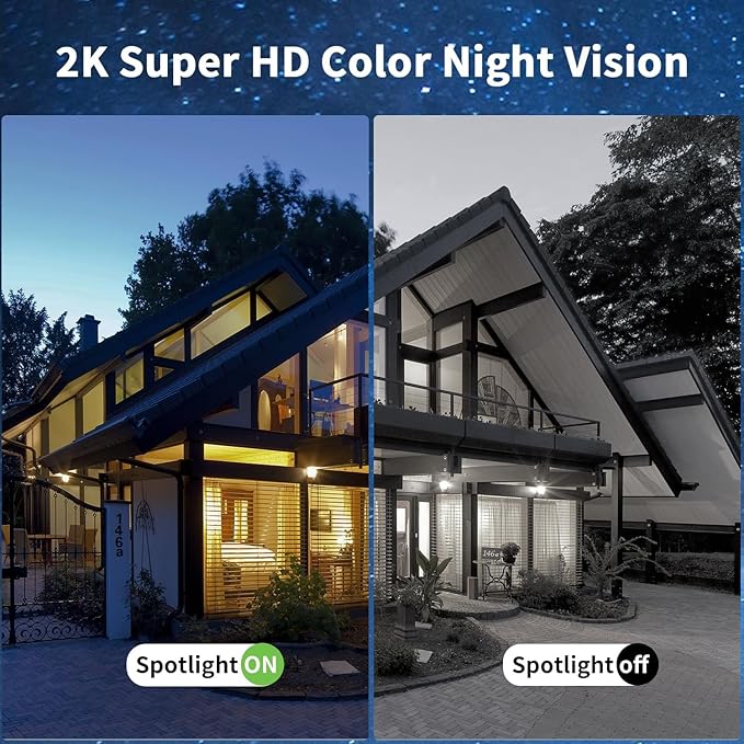 Xega 4G LTE Cellular Security Camera Outdoor Solar Camera Wireless Built-in SIM Card, 2K HD Color Night Vision PTZ 360° View, Smart PIR Motion Detection, 2-Way Talk, No WiFi, IP66