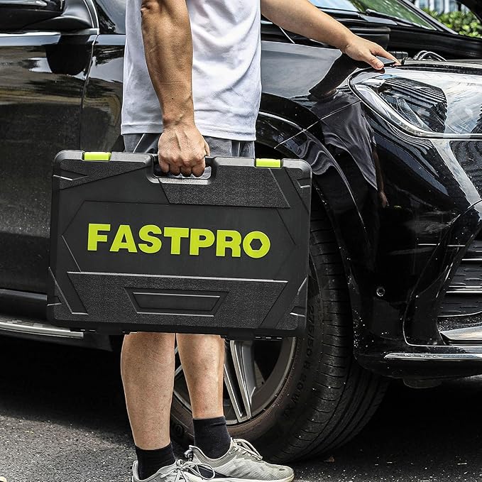 FASTPRO 249-Piece Mechanics Tool Set, SAE & Metric Socket Set, Include 1/2", 3/8" and 1/4" Drive Sizes