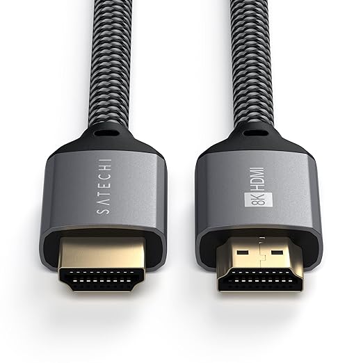 Satechi 8K HDMI 2.1 Cable – Supports 8K @ 60Hz and Ultra High Speed 4K @ 120Hz, 48Gbps – HDMI to HDMI Capable Compatible with iMac Pro, iMac, Mac Mini, MacBook Pro/Air, Windows, and More (6.6 ft/2m)