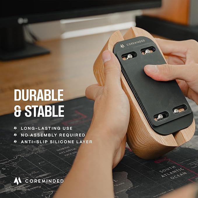 Adjustable Vertical Laptop Stand for Desk, Wooden Laptop Holder, MacBook Pro Stand, Wood Mac Air Dock (Solid Oak)