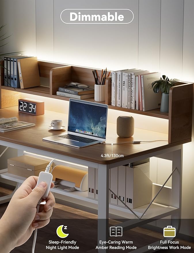 MIWISE LED Strip Lights,Super Bright 5V USB COB Tape Light 6.56ft/2m 4000K Natural White with Touch Dimmer Switch,CRI90+ Flexible Dimmable TV Backlights,for Mirrors,Under Cabinet,Home DIY Projects