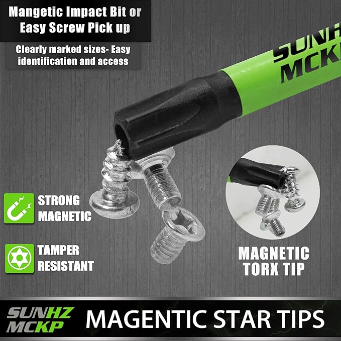 SUNHZMCKP Impact Torx Bits Set T30, 30 Pack Security Screwdriver Bit Set, S2 Alloy Steel Tamper Resistant Star Bits with 1/4” Hex-Shank, CNC Machined Tips Power Bits with Storage Box