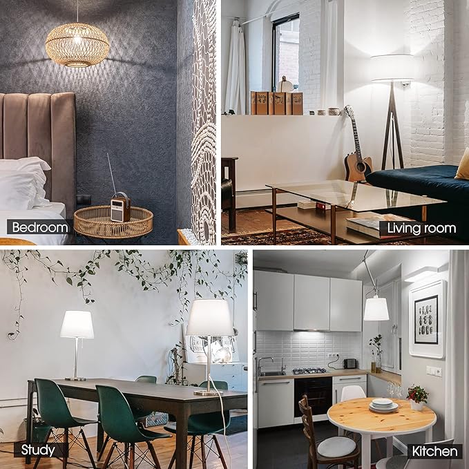 Energetic 60W Equivalent, A19 LED Light Bulb, 5000K Daylight, E26 Medium Base, Non-Dimmable LED Light Bulb, 8W 760lm, ETL Listed 4 Pack