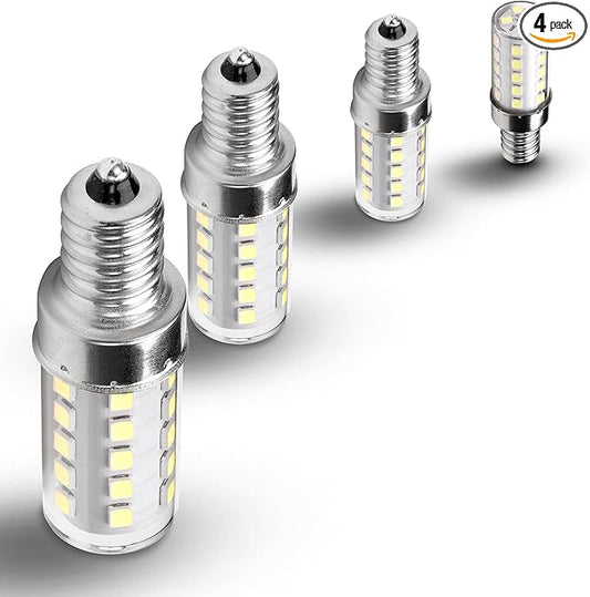 E12 Candelabra LED Light Bulbs Dimmable 4W Equivalent 40 Watt 450lm 6000K Bright Daylight White Candle Bulbs for Chandelier Pendant Dining Rooms Living Rooms Bedrooms Office, 4 Pack