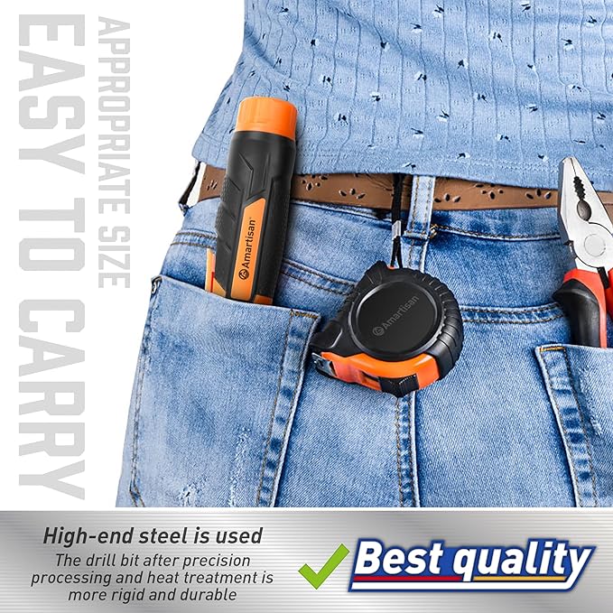 Amartisan 12-in-1 Multi Bit Screwdriver, Ratchet Screwdriver, 60-Degree Adjust Precision Screw Driver, Slotted/Philips/Torx/Square/Hex