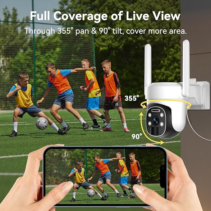 4G LTE Cellular Security Camera Wireless Outdoor, 2K No WiFi Security Cellular Camera Solar Powered with Color Night Vision, PIR Motion Sensor AI Tracking for Farm/RV