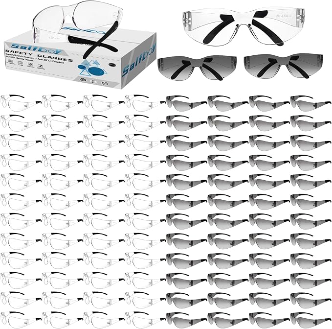 Clear Safety Glasses for Men Women Ansi Z87.1 Safety Glasses Scratch and Impact Resistant Protective Eyewear