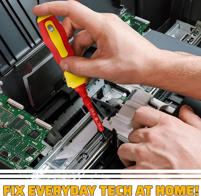 14 Tips Multi Bit Screw Driver Kit - Screwdriver Set for Various Uses, Versatile Head Types (Crosshead, Slotted, 6-Point, Square, Hexagonal), Strong Magnetic Tips and Insulated Cover, Convenient Case