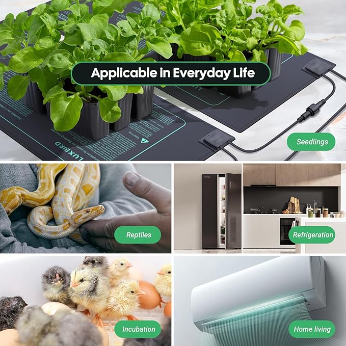 WiFi Digital Heat Mat Thermostat Controller, 32-113°F with Heating Cooling Mode, 365 Day Data Export, 1200W, High/Low Temp Alerts, Plug & Play for Reptile Seedling Brewing Breeding Greenhouse