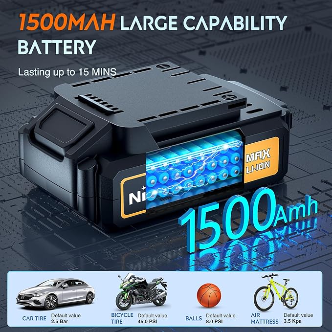 Nilight Portable Air Compressor Tire Inflator 3 Power Sources Pump 160PSI Dual Powerful Motors Fast Inflate Auto Shutoff for Cars & Inflatables Inflation/Deflation