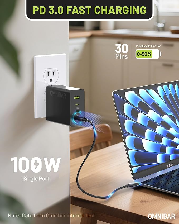 140W USB C Charger, 4-Port GaN Foldable Fast Wall Charger,100W Laptop Fast Charger Adapter for MacBook Pro 16 14 Mac Air 15 13 inch,iPad Pro,iPhone 16/Pro,Dell XPS 13,Note 20/10+,Samsung,Pixel etc