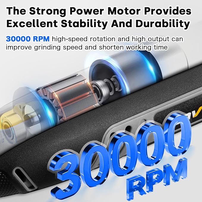 Enventor Cordless Rotary Tool, 8V Power Rotary Tool Kit with 123pcs Accessories, 5-Speed 30000RPM, USB Charging, Multi-Purpose Mini Rotary Tool for Sanding, Polishing, Engraving, Drilling, DIY Crafts