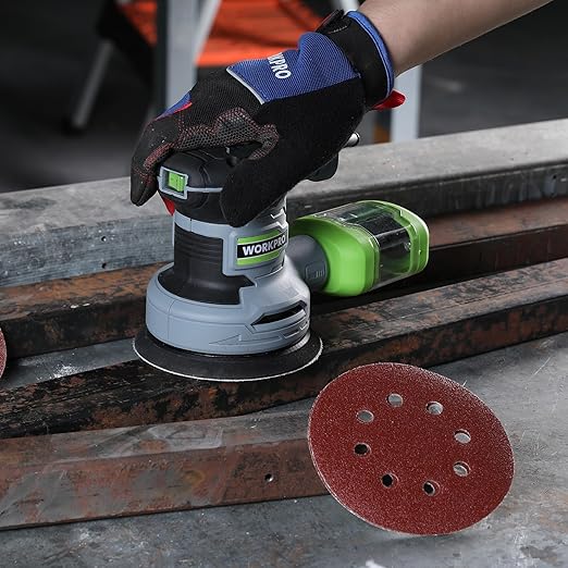 WORKPRO 150-piece Sanding Discs Set - 5-Inch 8-Hole Sandpaper 10 Grades Include 60, 80, 100, 120, 150,180, 240, 320, 400, 600 Grits for Random Orbital Sander(Not for Oscillating Tools or Mouse Sander)